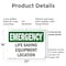 Signmission Life Saving Equipment Location, 24 in W x Rectangle, Plastic OS-2PACK-EM-P-1824-L-10343 - alternate 3
